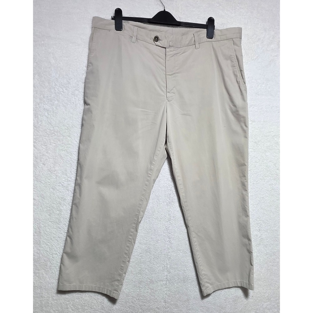 Zegna Sport Men's 42 Beige Flat Front Chinos Classic Fit 362 Model Khaki Pants